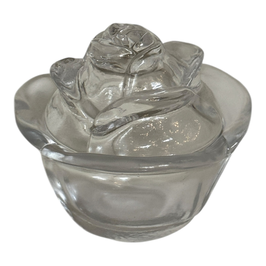 Vintage L.E Smith Covered Clear Rose Bowl