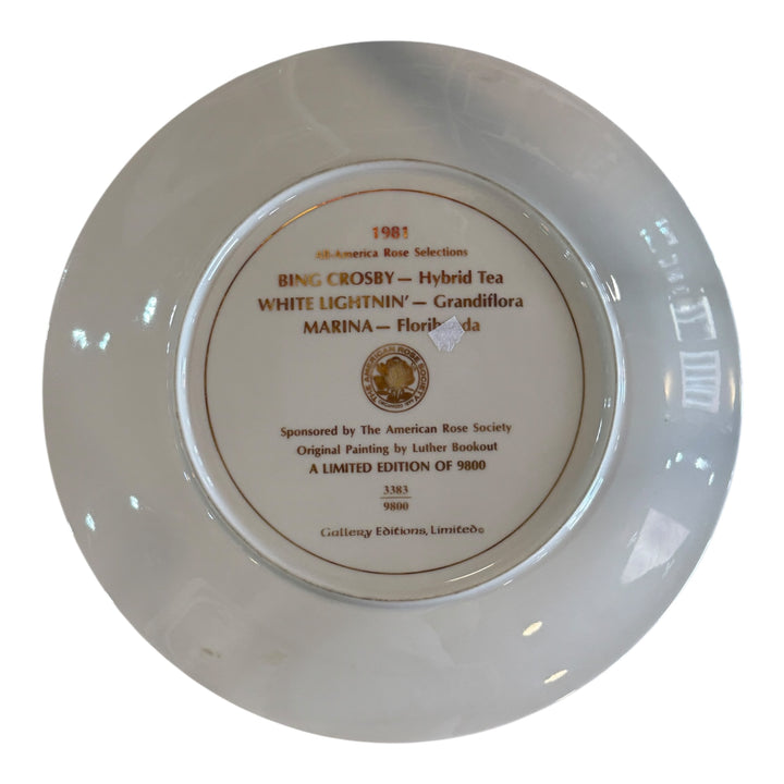 Decorative Plate - All America Rose Selections Gorham 1981 Marina