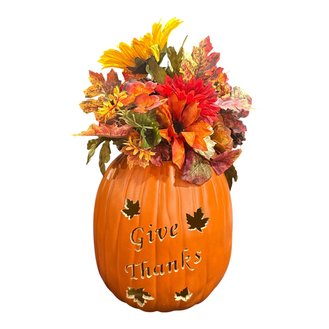 Give Thanks Pumpkin with Floral