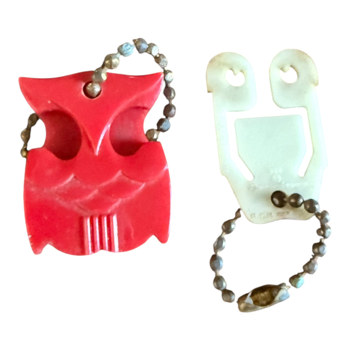 Keychain Vtg Plastic Lucite Owl Keychain Red Advertising South Pittsburgh Savings
