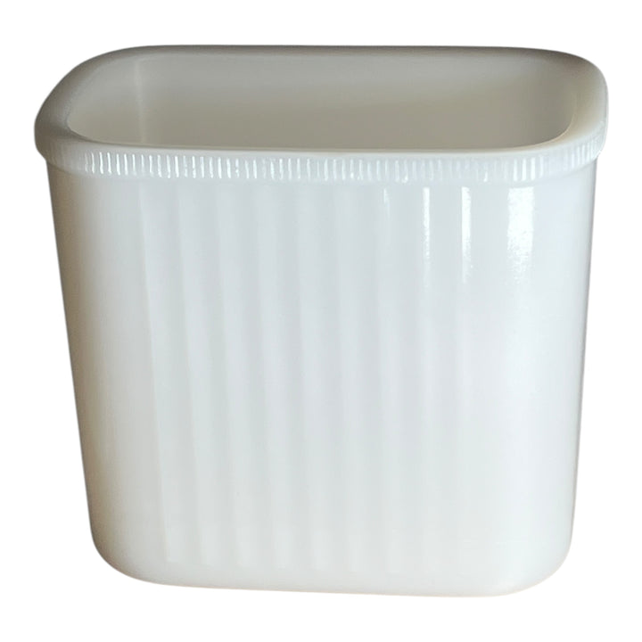 HAZEL ATLAS-Refrigerator Storage Dish Milk Glass with Lid