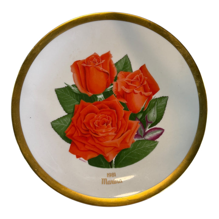Decorative Plate - All America Rose Selections Gorham 1981 Marina