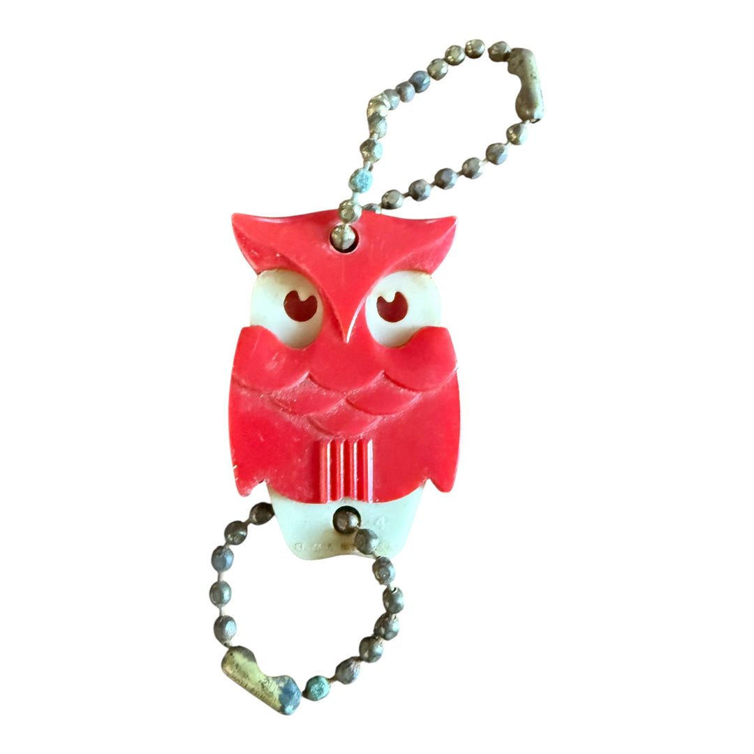 Keychain Vtg Plastic Lucite Owl Keychain Red Advertising South Pittsburgh Savings