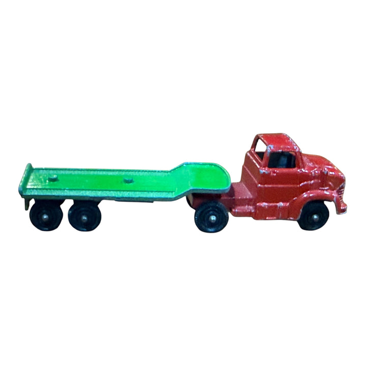 Tootsie Toy Red Semi Truck Semi-Truck with Green Trailer 1969