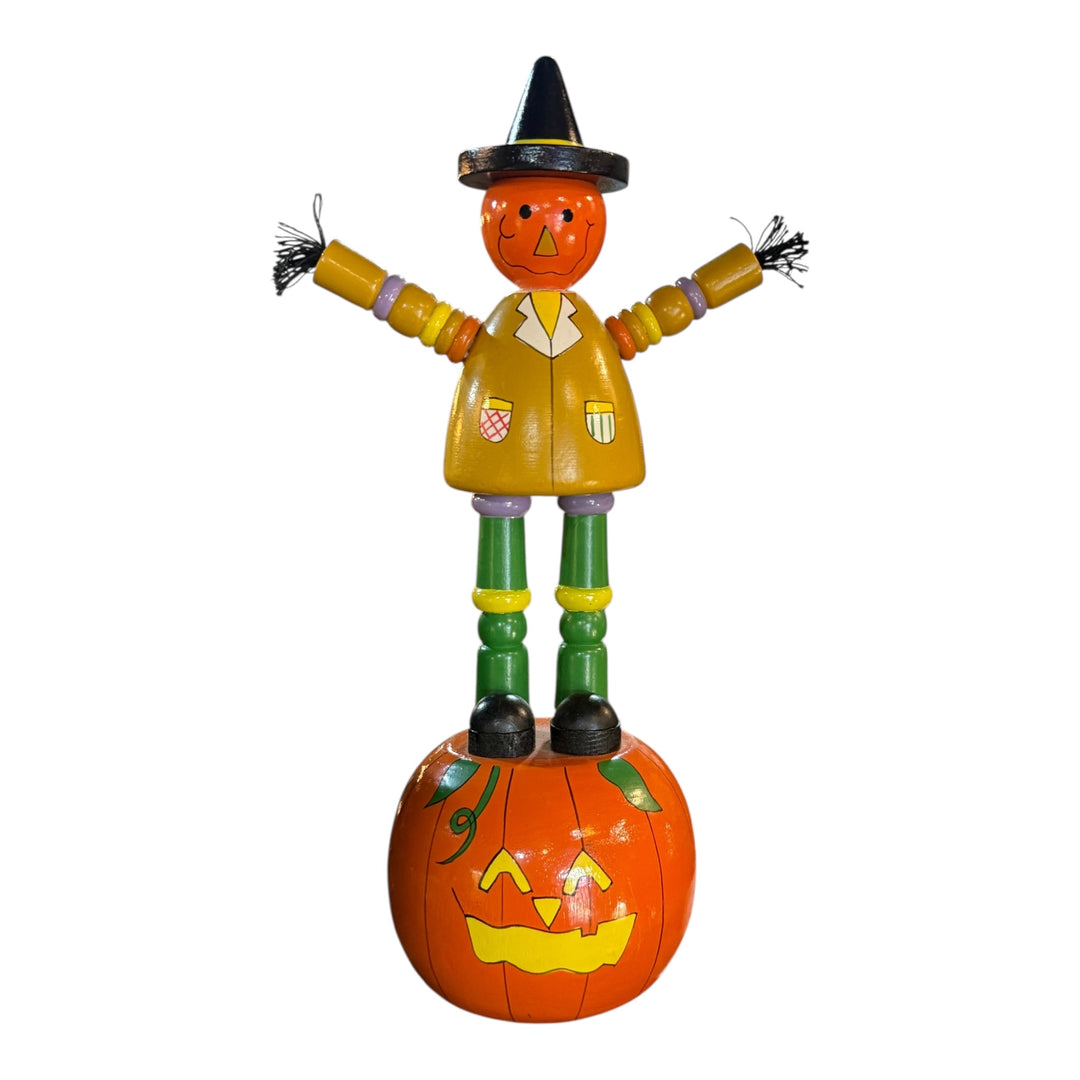 Wooden Halloween Pumpkin Statue
