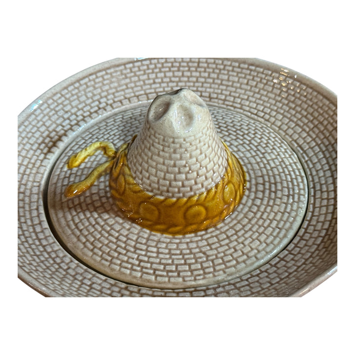 Vintage California Pottery Covered Sombrero Small 7" Serving Bowl