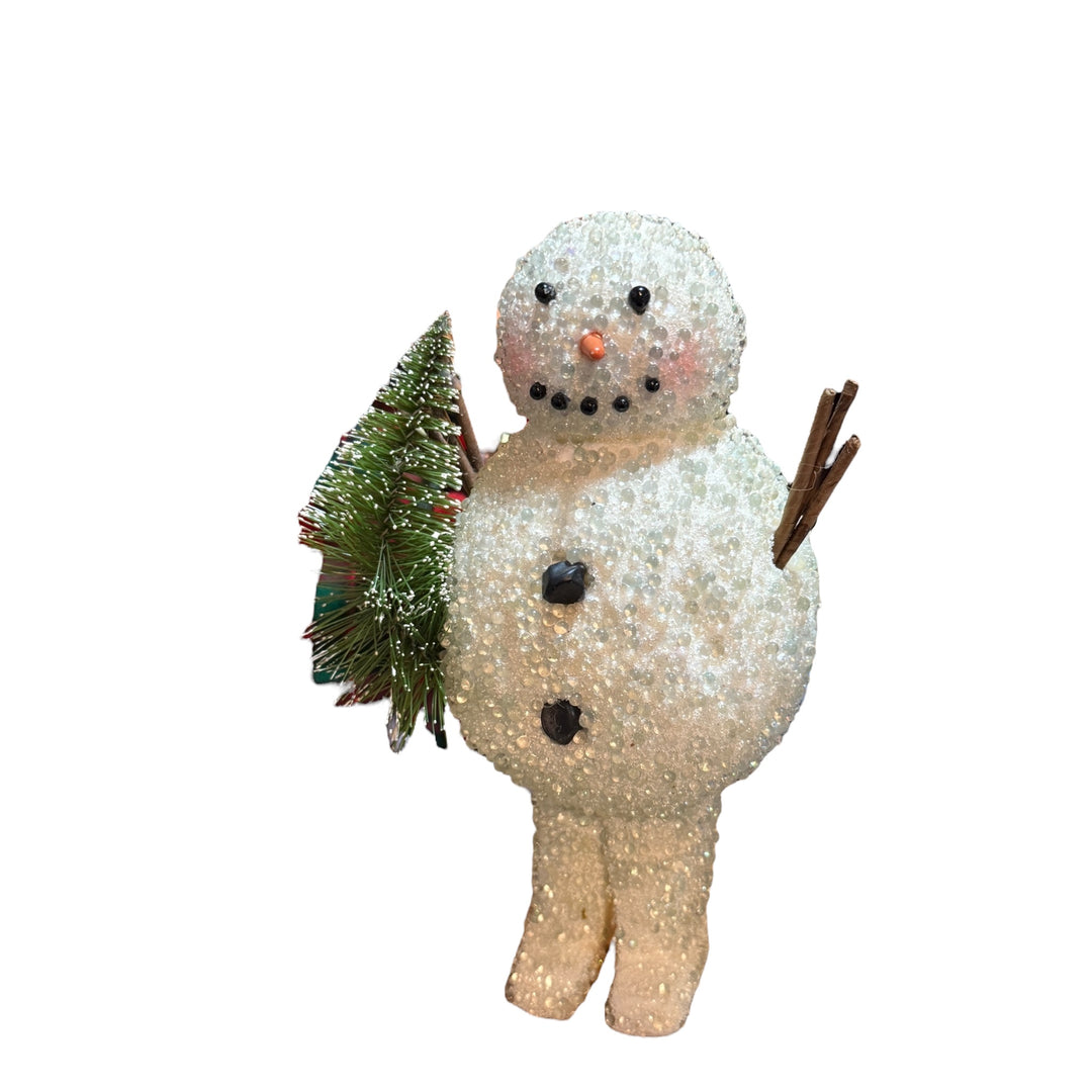 Rustic Glittered Snowman