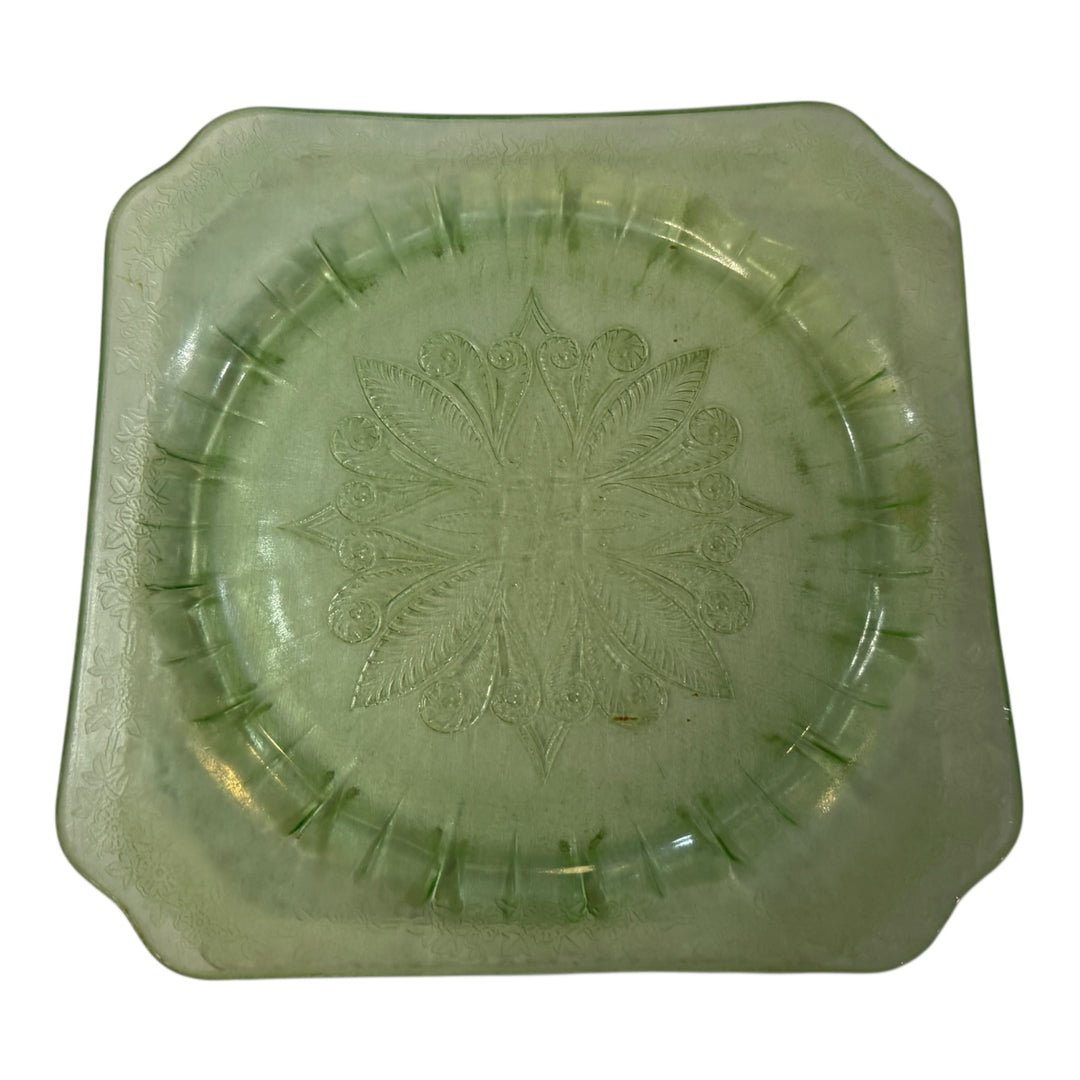 Jeannette Glass Company Adam Green Depression Glass Plate