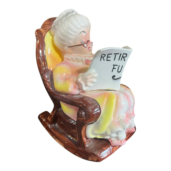 Vintage Retirement Fund Bank Grandma Rocking Chair Japan