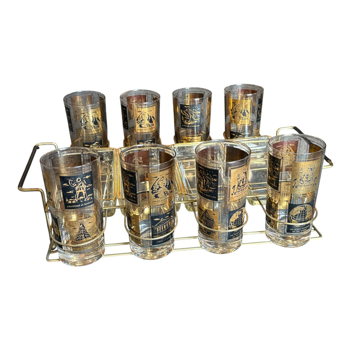 MCM Frank Maietta Seven Wonders Of The World Bar Caddy
