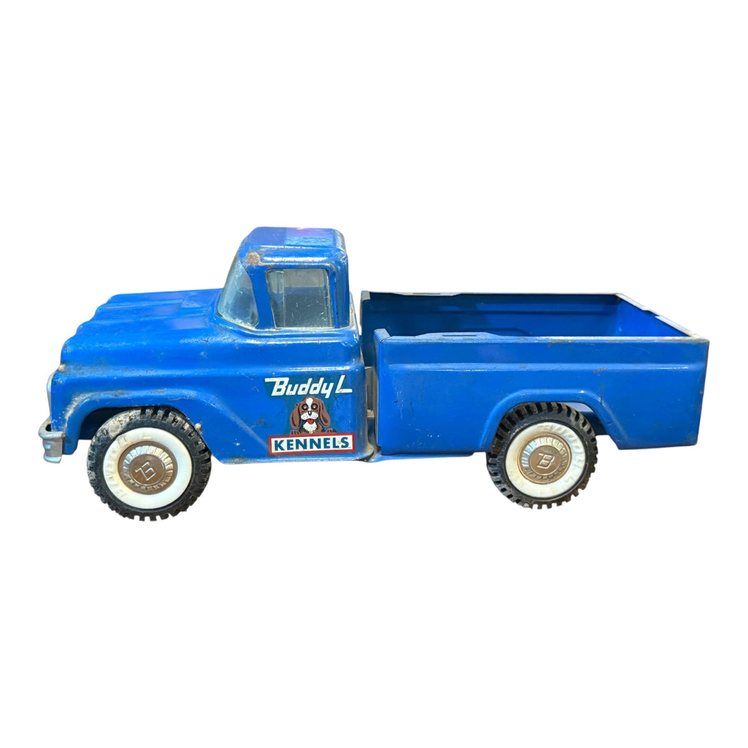 1960's Buddy L Kennels Pickup Truck Tin Toy Blue