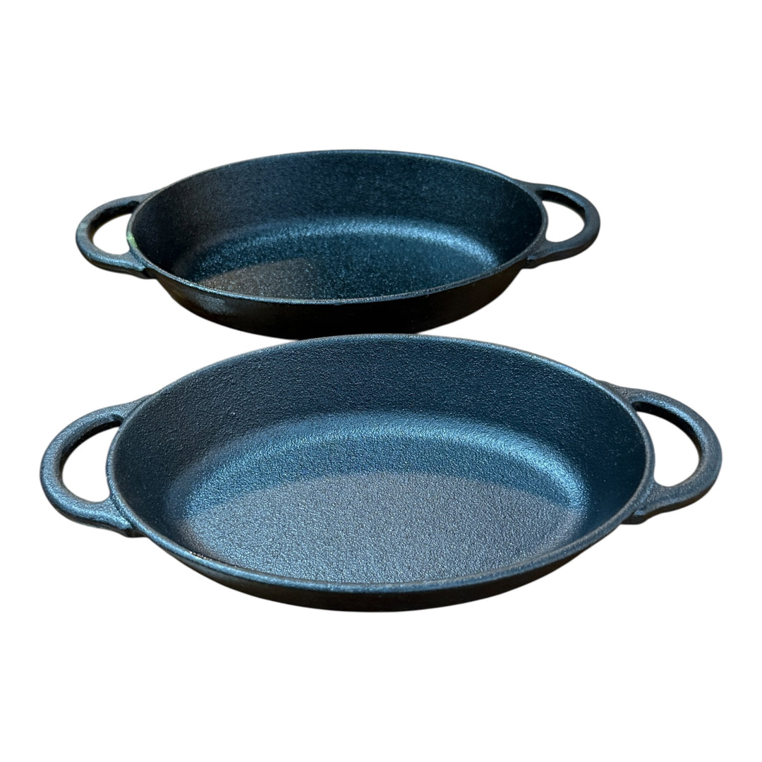Lot of 2 Pioneer Woman Cast Iron 8" Au Gratin Mini Oval Skillets