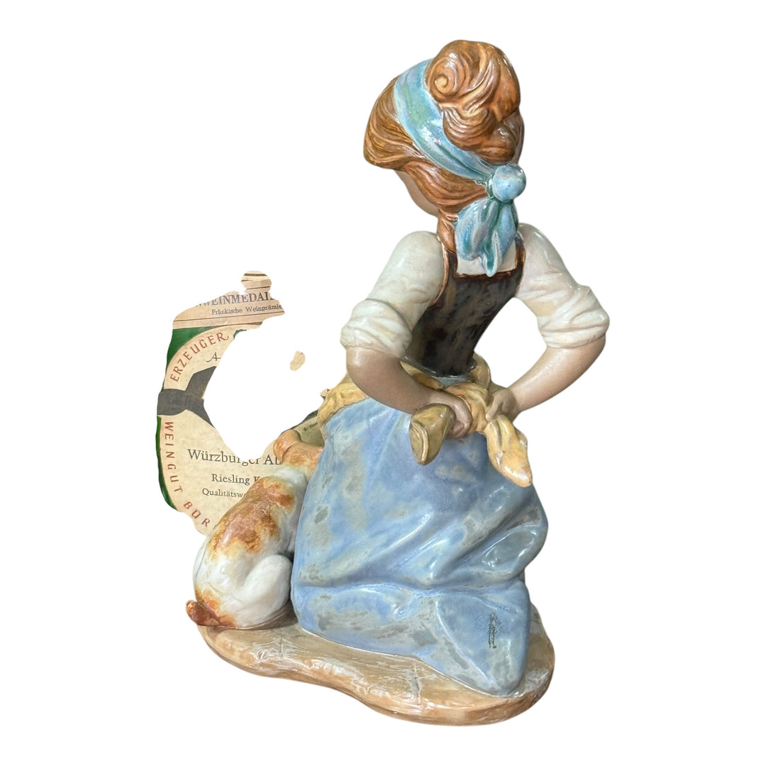 Lladro 2096 "Nosy Puppy" or "Kitchen Maid with Dog"