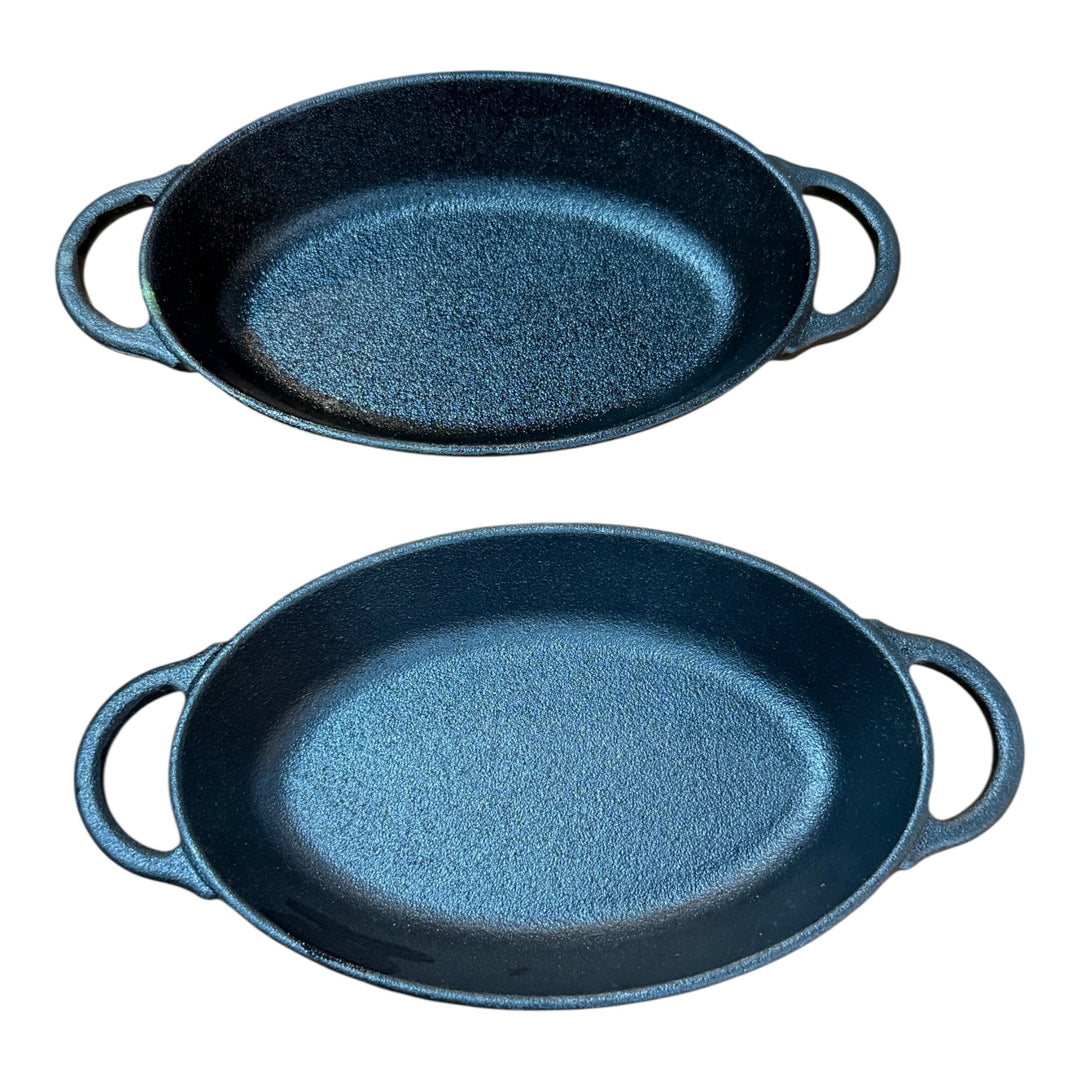 Lot of 2 Pioneer Woman Cast Iron 8" Au Gratin Mini Oval Skillets