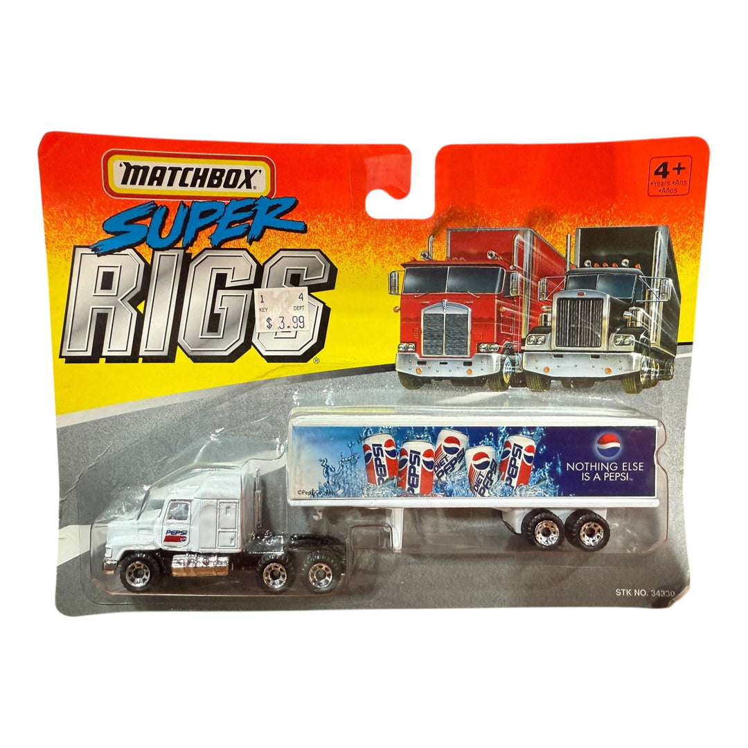 1996 Matchbox Super Rigs Pepsi Mack CH 600 Semi Truck & Trailer