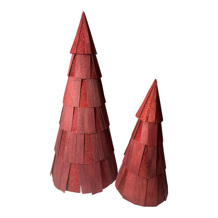 Longaberger Red Stain Tree Pair