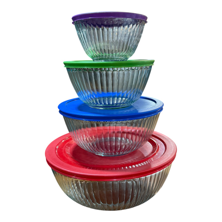 Pyrex Glass Sculpted Mixing Bowls