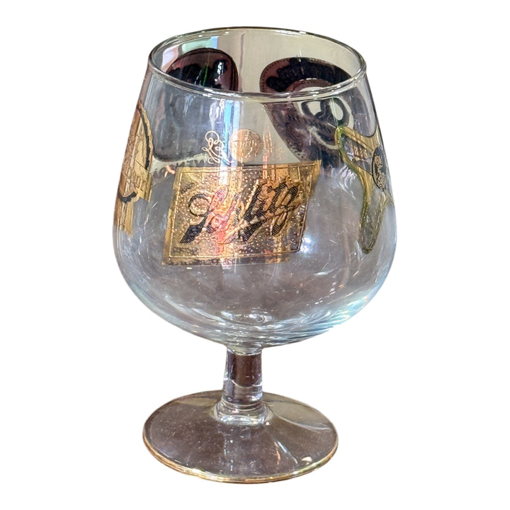 Beer Gold Logo Snifter Glass Schlitz Pabst Lowenbrau Ballantine Miller