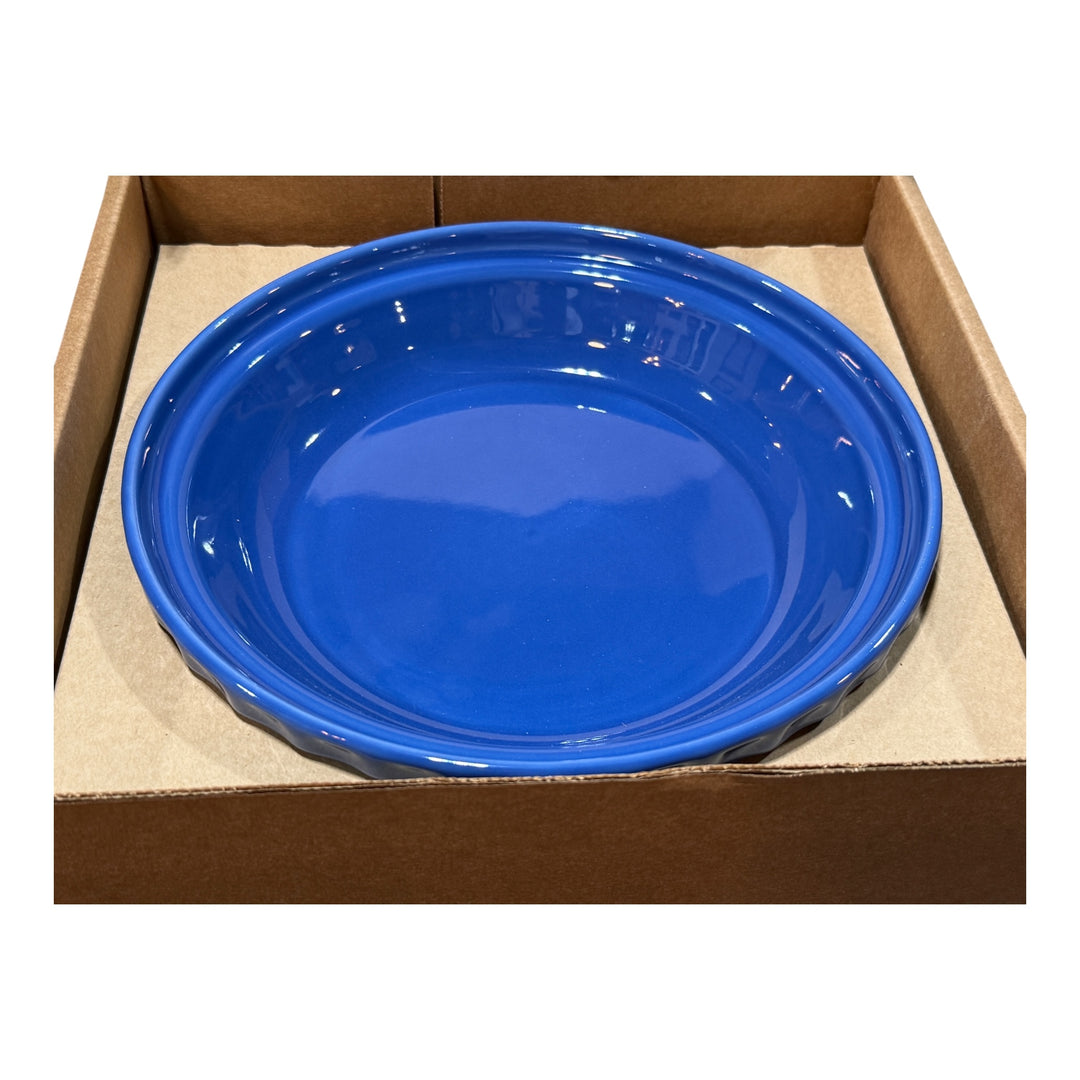 Longaberger Pottery Cornflower Blue Woven Traditions Pie Plate