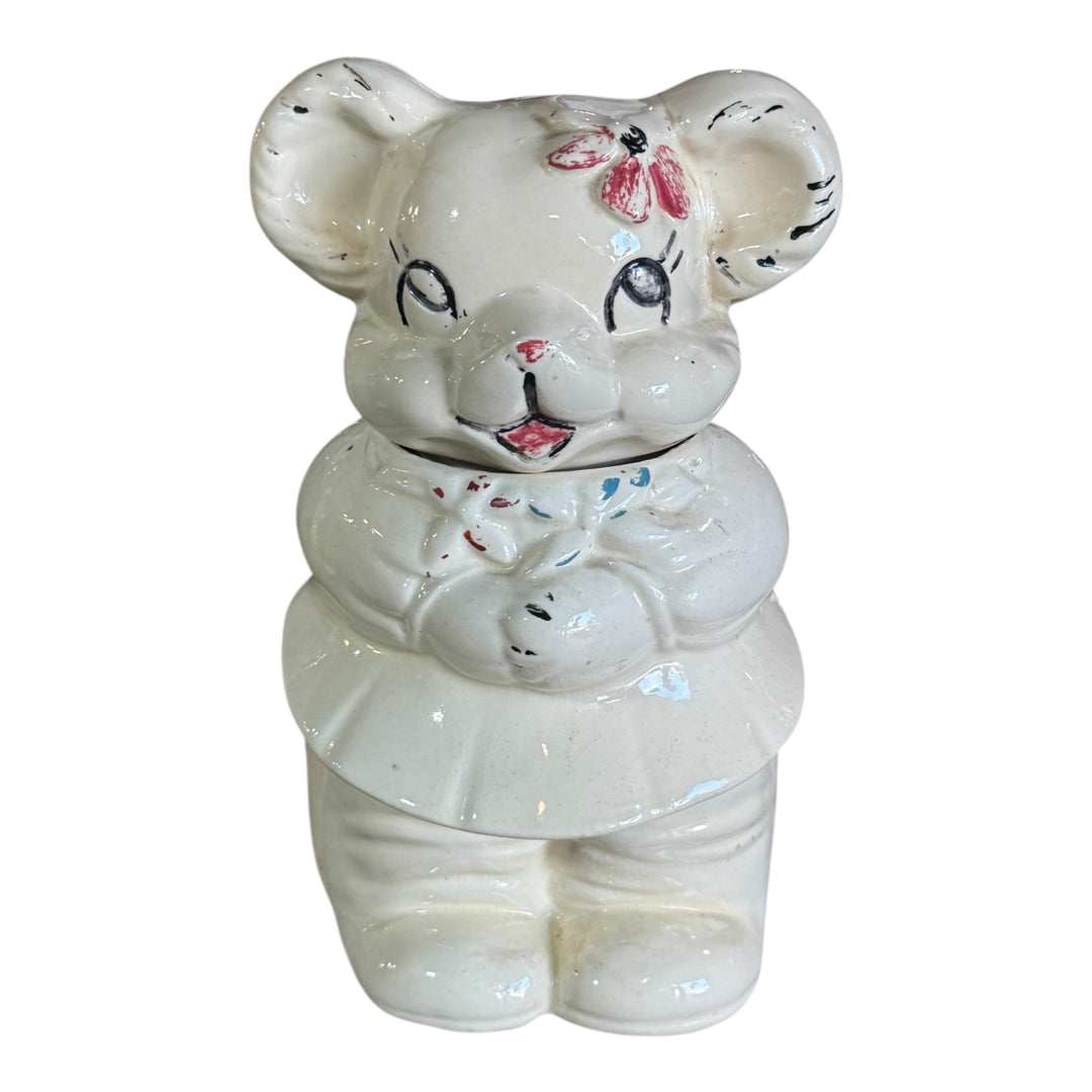 Vintage 1940s Turnabout Bear Cookie Jar: Boy & Girl Bears