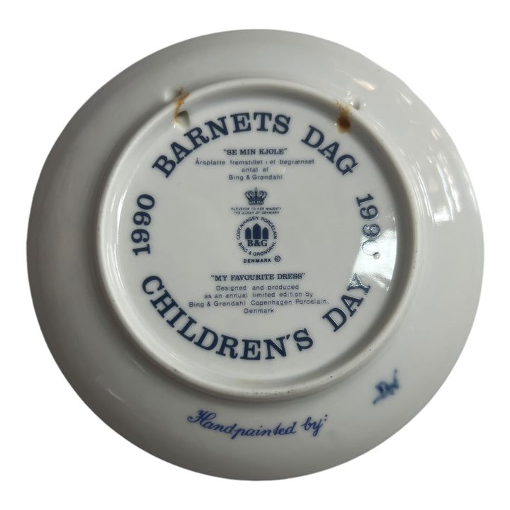 Bing & Grondahl Children's Day Plate - 1990 My Favourite Dress