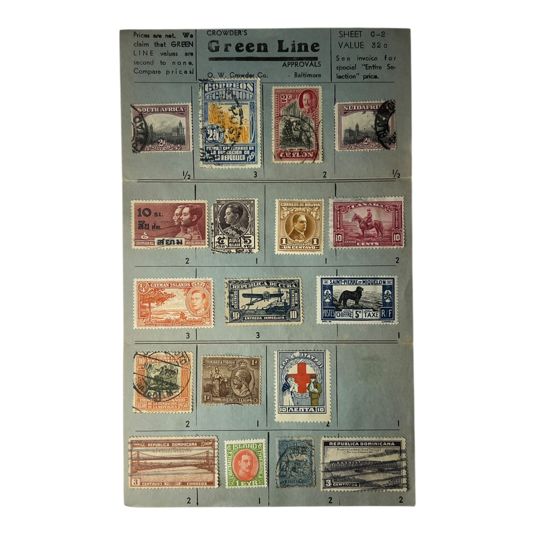 Stamps - Crowder's Green Line Sheet C-2