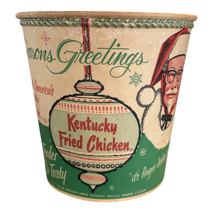 Vintage Seasons Greetings KFC Christmas Bucket