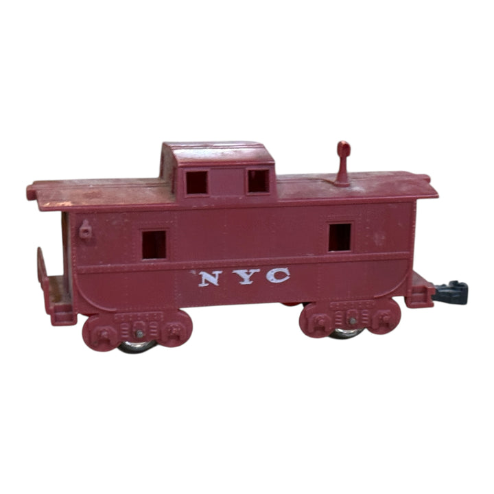 Trains - Marx CabooseTrain Car New York NYC Plastic O Gauge Railroad Vintage Red
