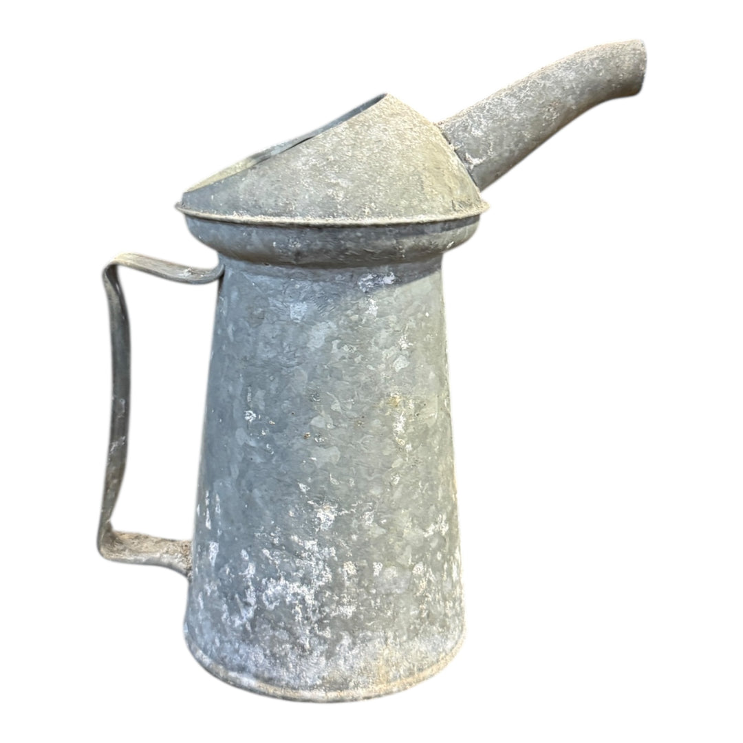 Antique Oil Can, 1 Quart Galvanized Oil Can