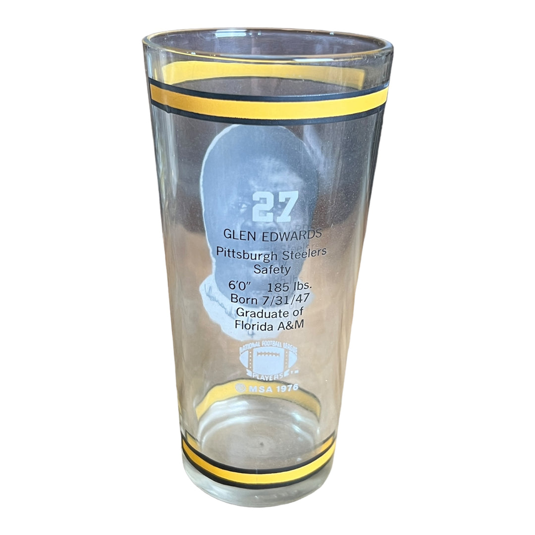 Arby's Drinking Glass Glen Edwards - Pittsburgh Steelers