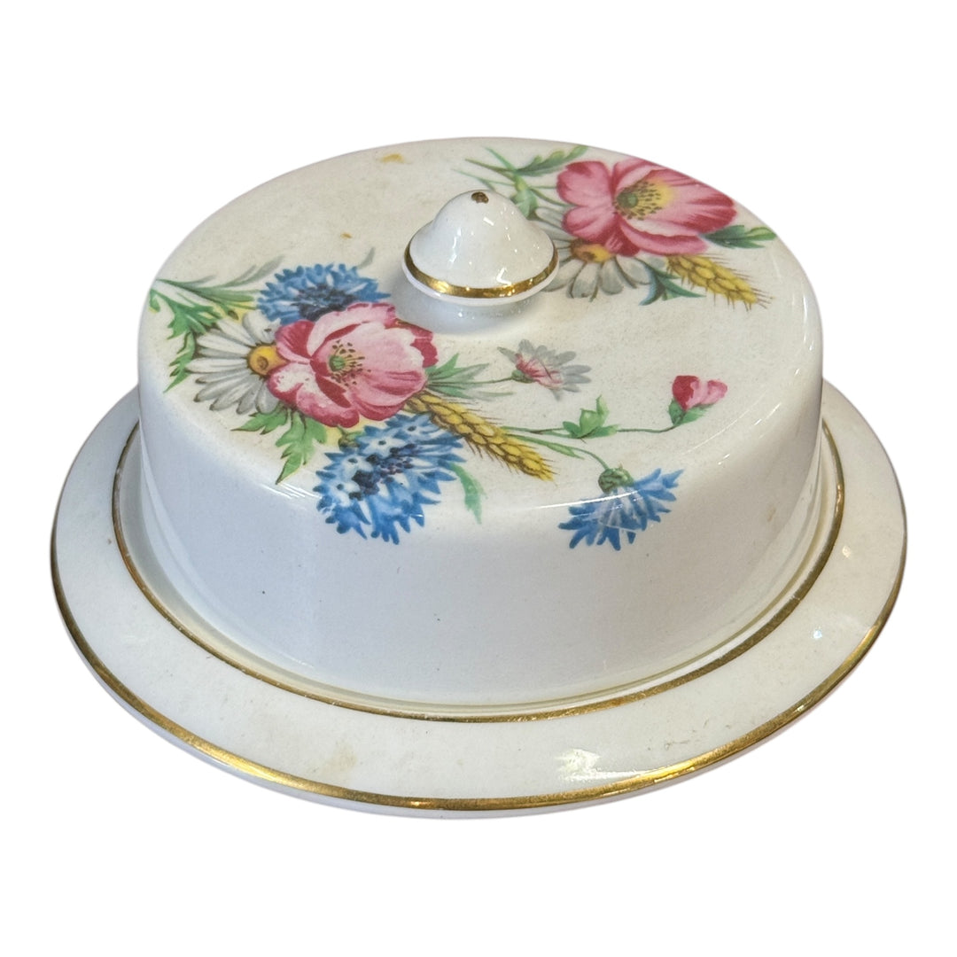 Aynsley England Bone China Floral Individual Butter Dish
