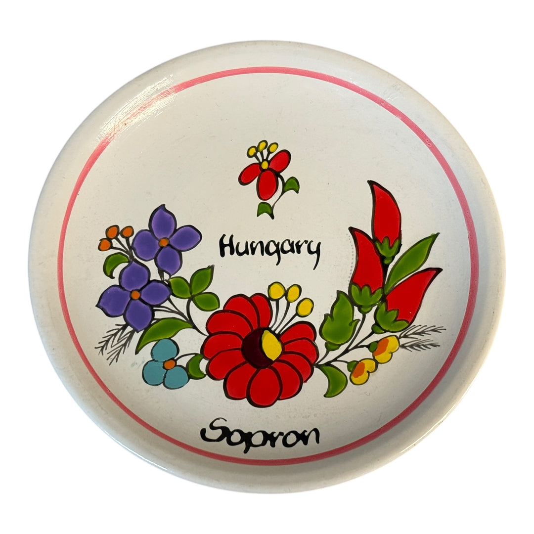 Vintage Hungarian Hand-painted Floral Pottery Set