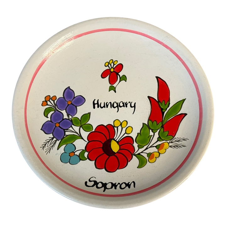Vintage Hungarian Hand-painted Floral Pottery Set