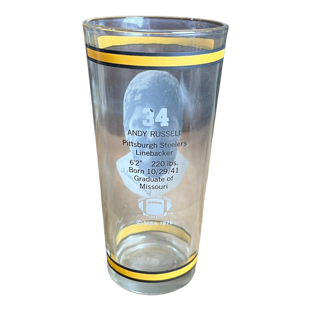 Arby's Drinking Glass Andy Russell - Pittsburgh Steelers