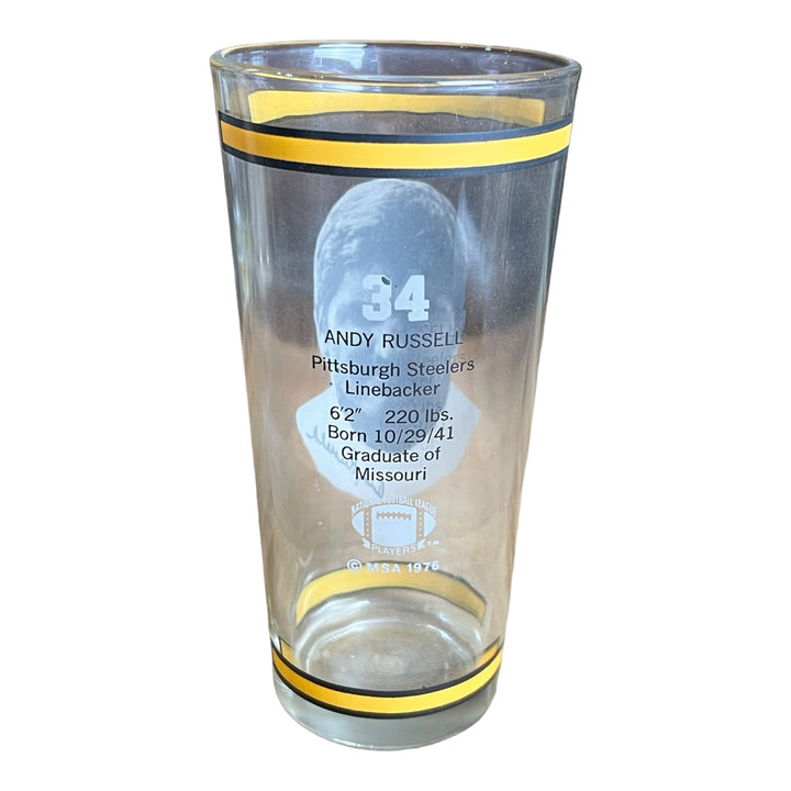 Arby's Drinking Glass Andy Russell - Pittsburgh Steelers