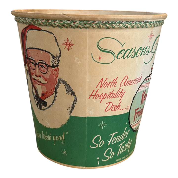 Vintage Seasons Greetings KFC Christmas Bucket