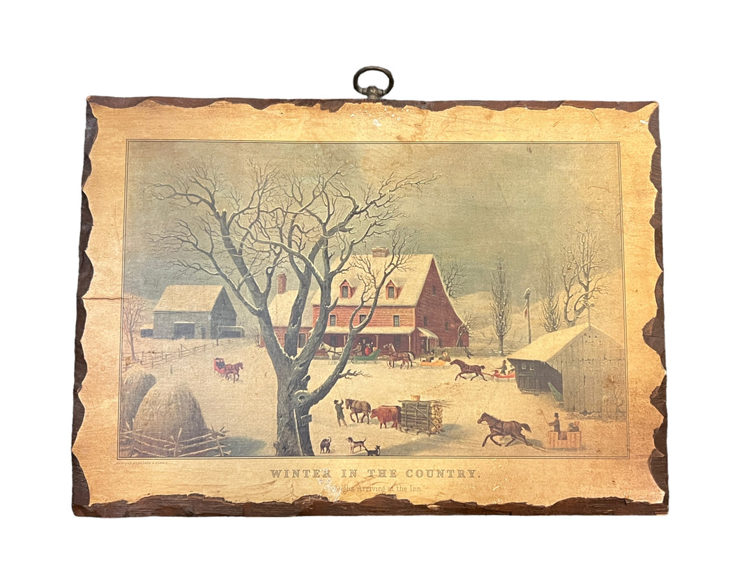 Winter In the Coutnry Rustic Wooden Art