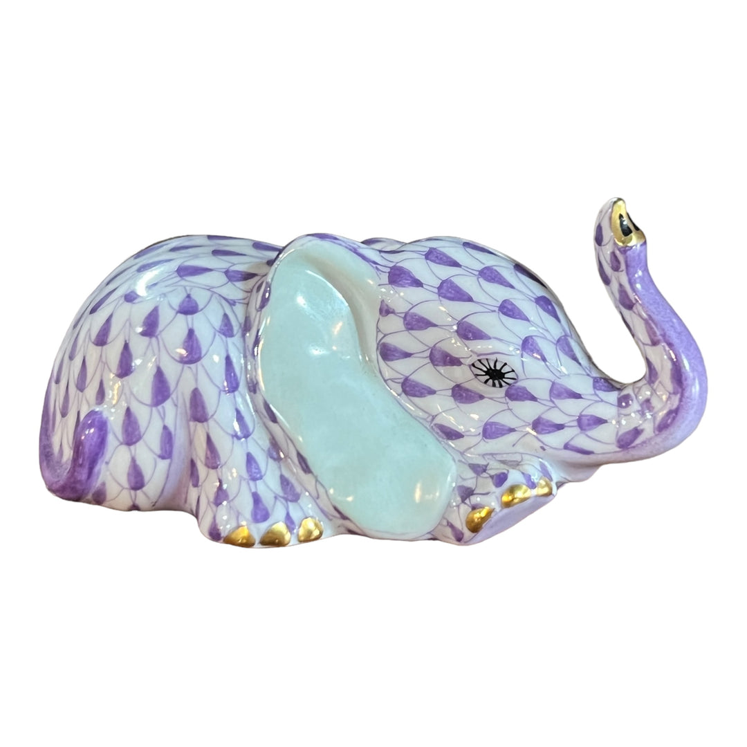 Herend Hungary - Lilac Fishent Elephant Resting