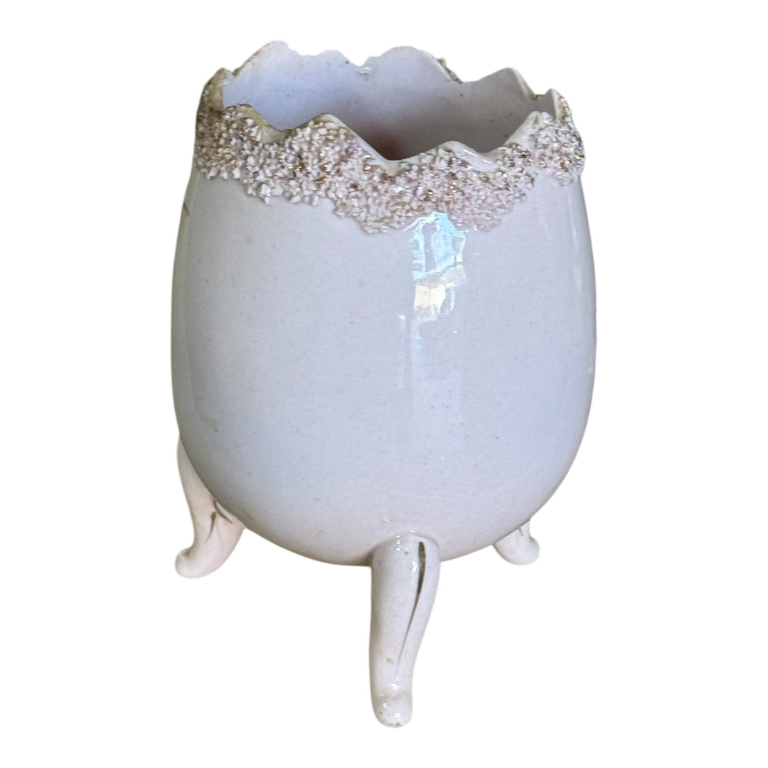 Napco Pink Footed Egg Vase