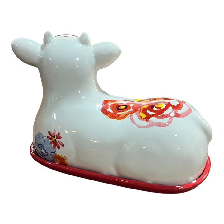 The Pioneer Woman Flea Market Florals Decorated Cow Butter Dish