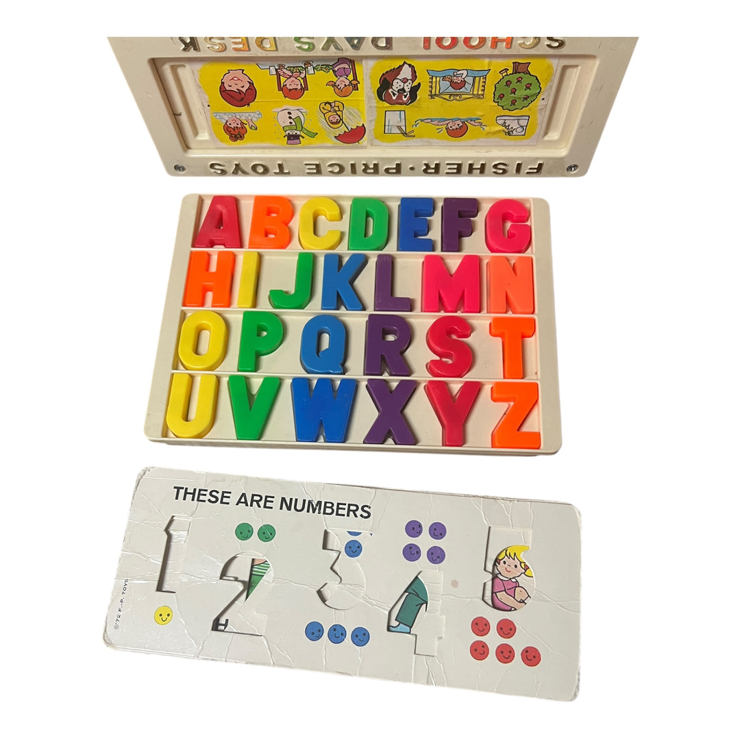 Vintage 1972 Fischer Price, School Days Play Desk, Magnetic Tray With Magnets