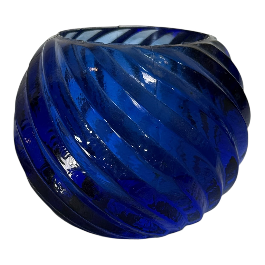 Cobalt Blue Swirl Candle / Votive Holder