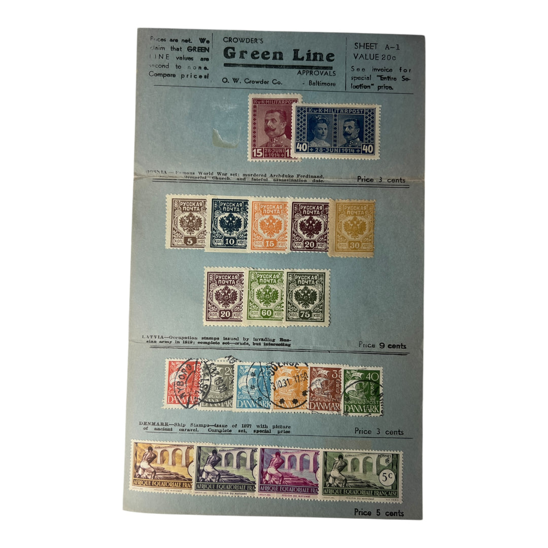 Stamps - Crowder's Green Line Sheet A-1