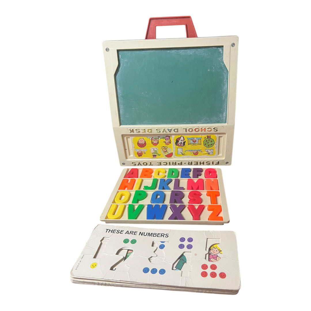 Vintage 1972 Fischer Price, School Days Play Desk, Magnetic Tray With Magnets