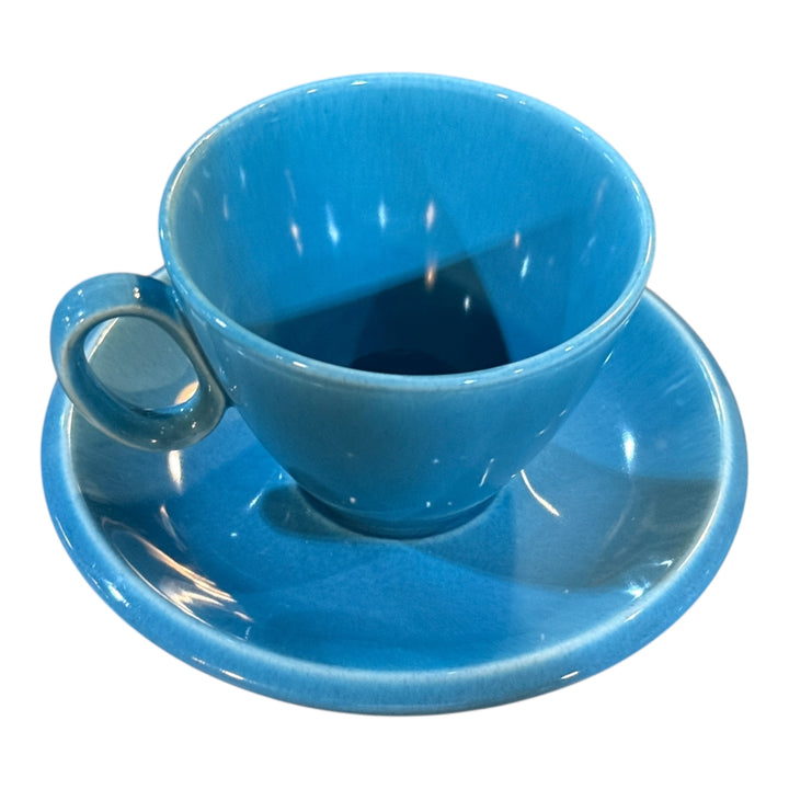 Homer Laughlin Epicure Turquoise Teacup & Saucer