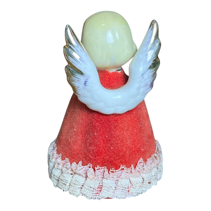 Ceramic Angel Flocked With Harp