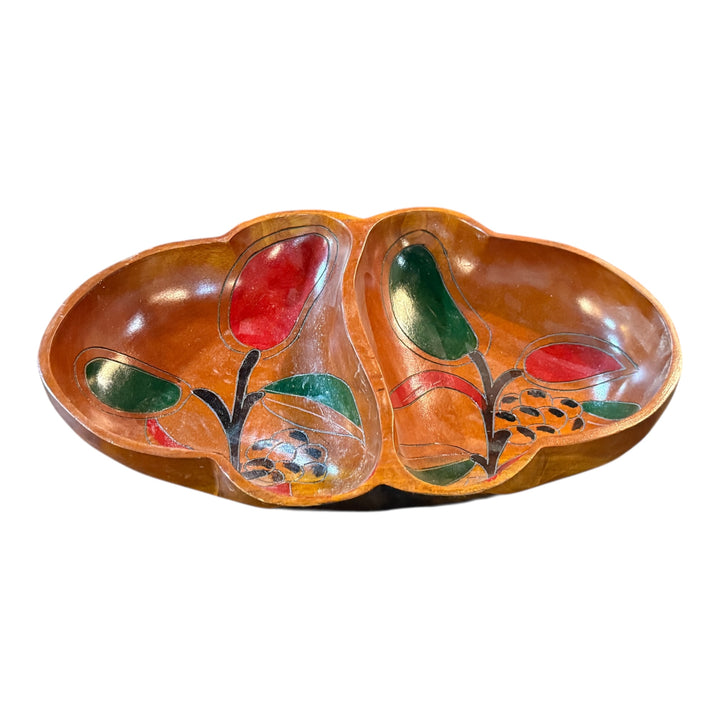 Hand Painted Divided Wooden Bowl
