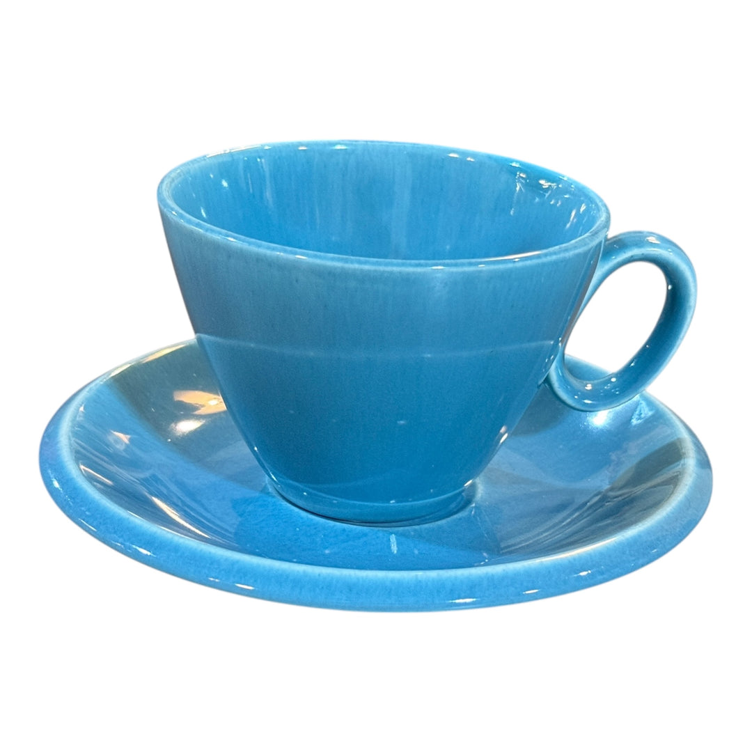 Homer Laughlin Epicure Turquoise Teacup & Saucer