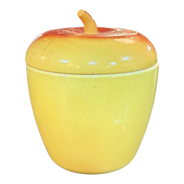 Vintage 1950s Hazel Atlas Painted Milk Glass Apple Jar