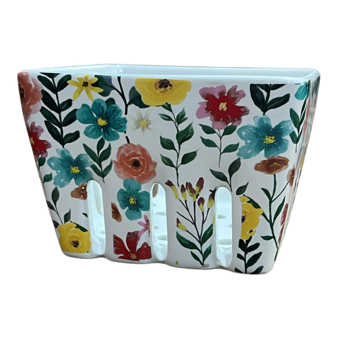 The Pioneer Woman Fancy Flower Ceramic Berry Basket